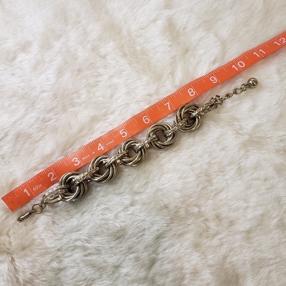 VINTAGE Intertwined Chunky Gold Tone Link Chain Bracelet - Picture 4 of 5